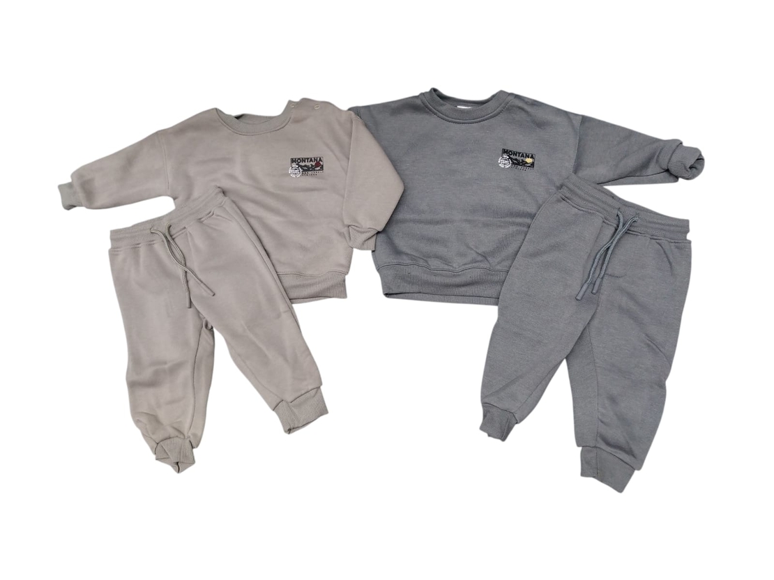 חליפה פוטר מדוגמת 12-24M בנים (אפור/כחול/שמנת/אופוויט)