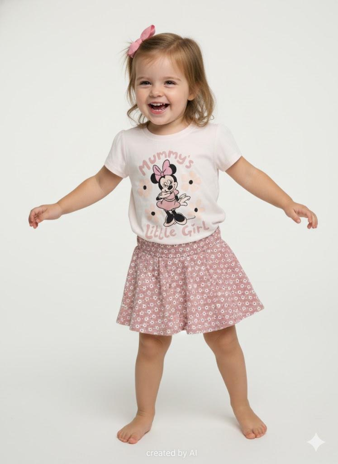 חליפה חצאית DELTA קיץ 2-8 בנות מיני מאוס ורוד