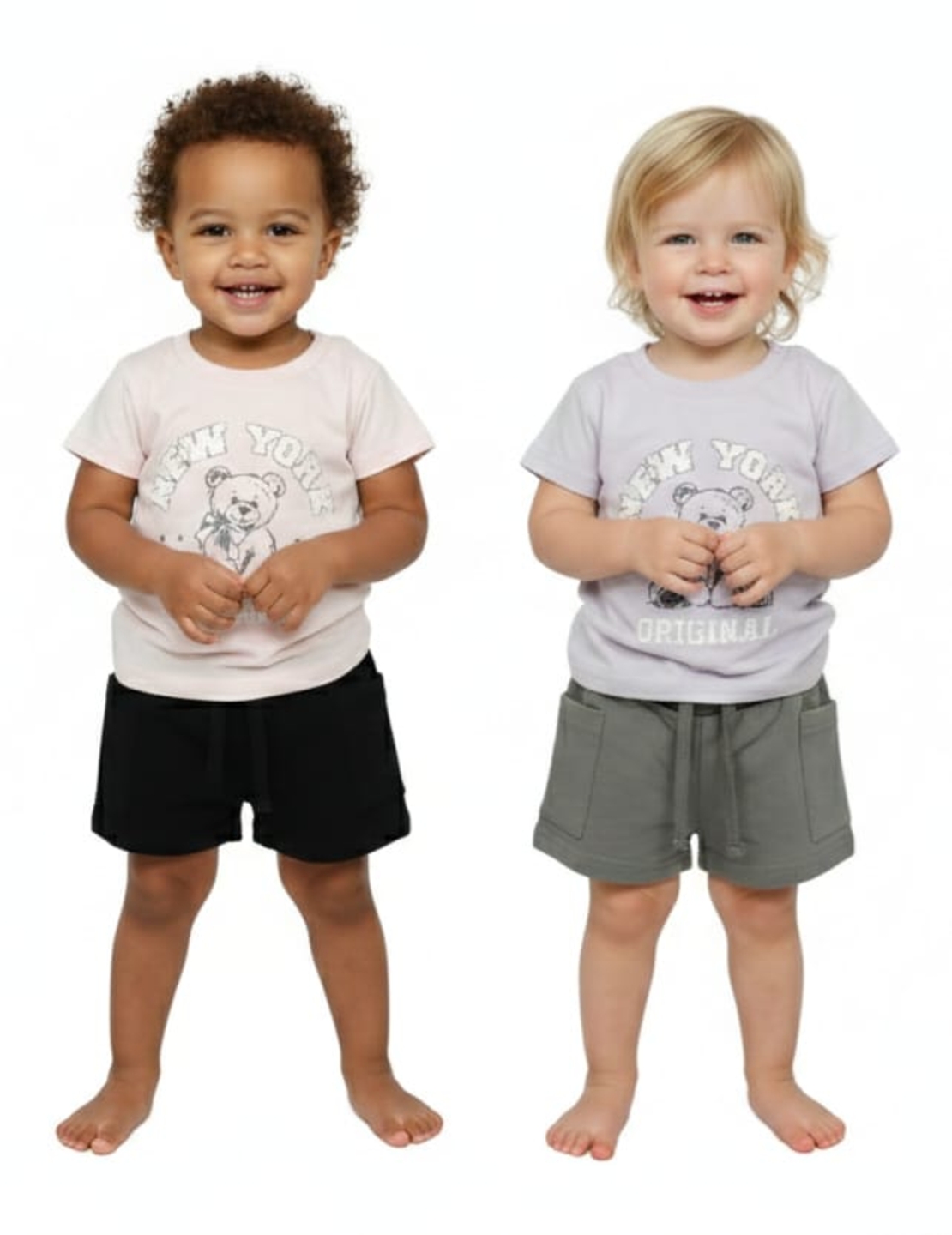 חליפה קיץ מדוגמת 6-24M תינוקות בנות (סגול/ורוד)