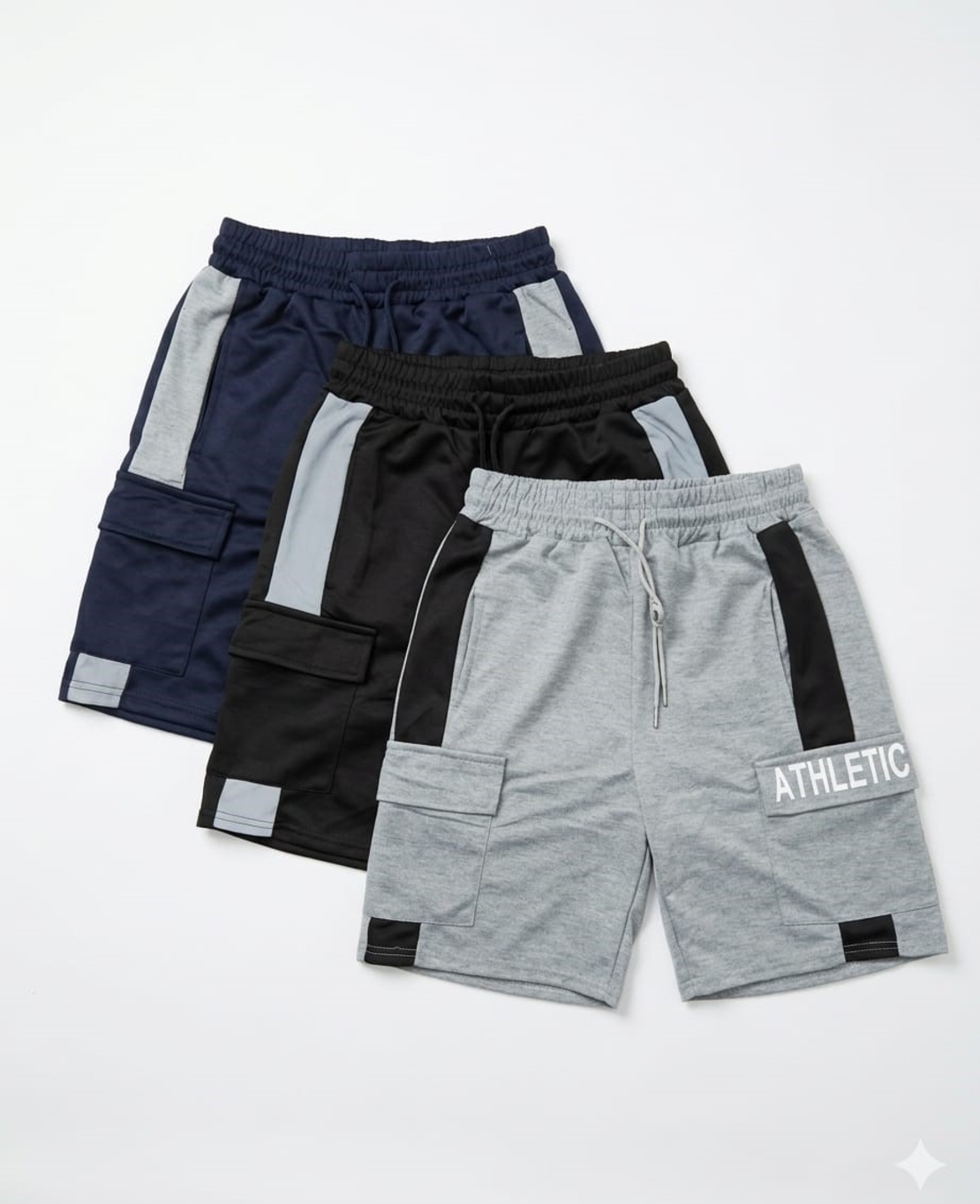 מכנס פרנץ' טרי קצר S-XXL  גבר (שחור/כחול/אפור)