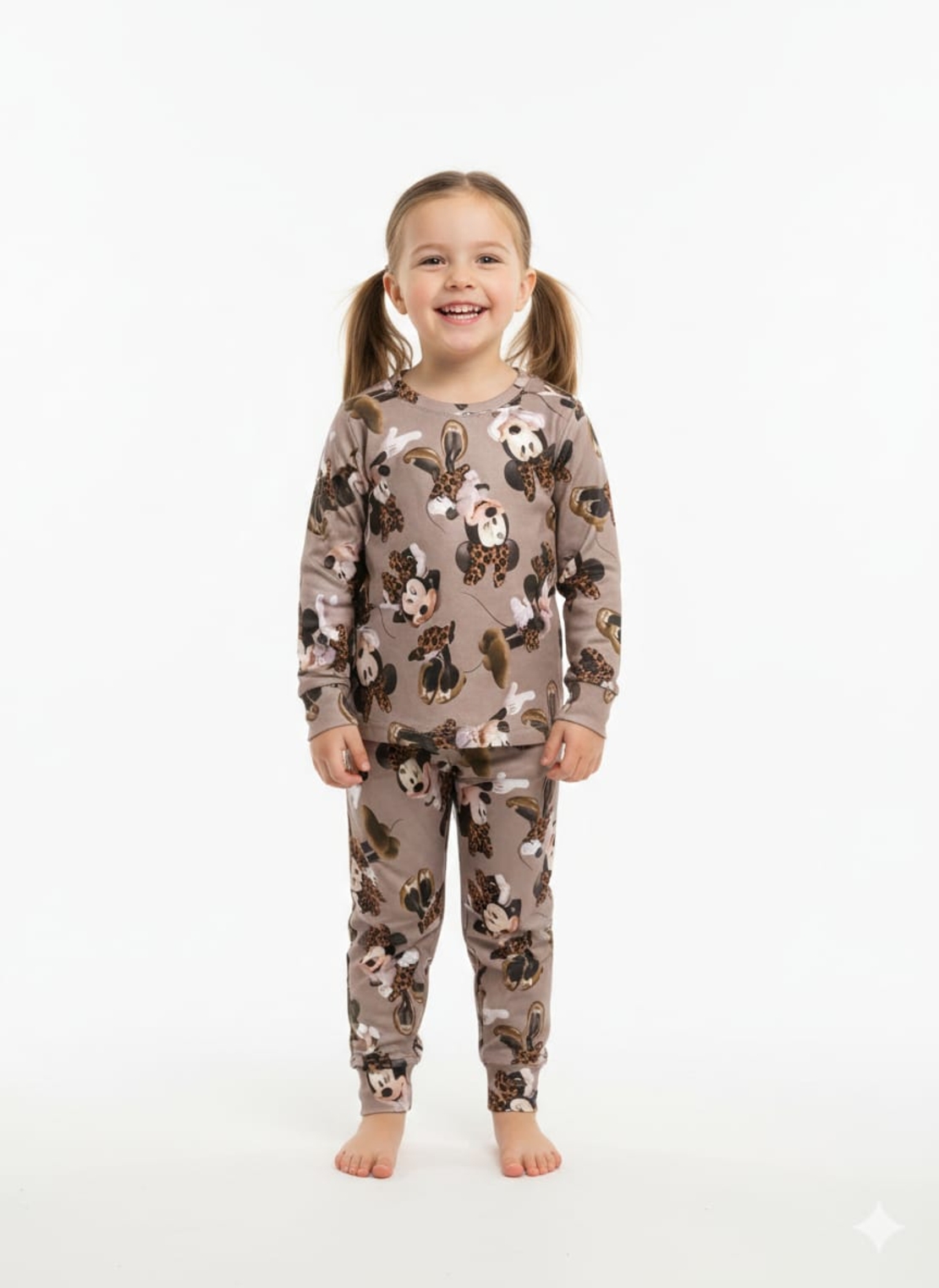 פיג'מה קטיפה DELTA מיני מאוס מנומר 2-10 בנות