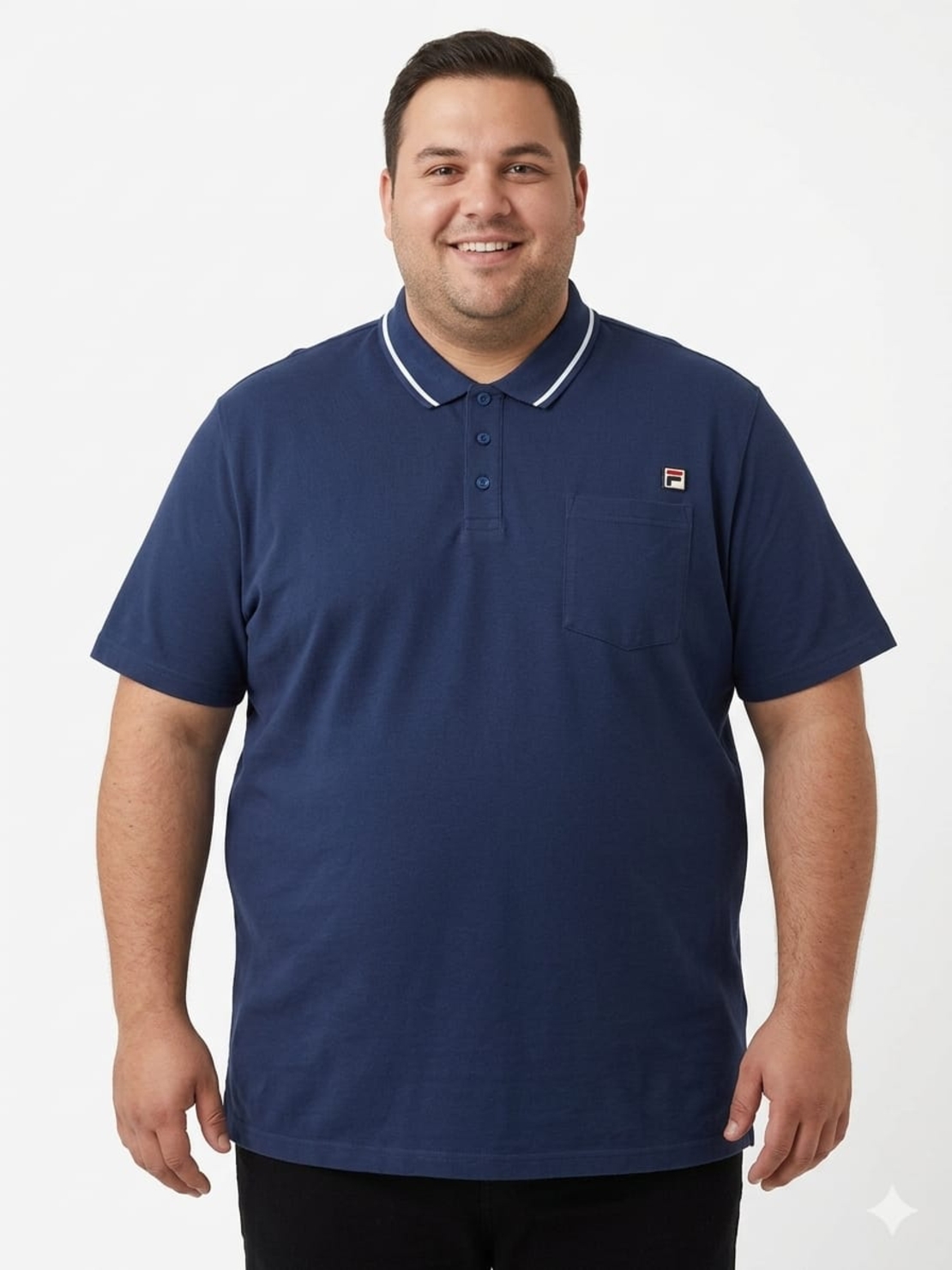 חולצה פולו FILA עם כיס מידות גדולות (כחול)