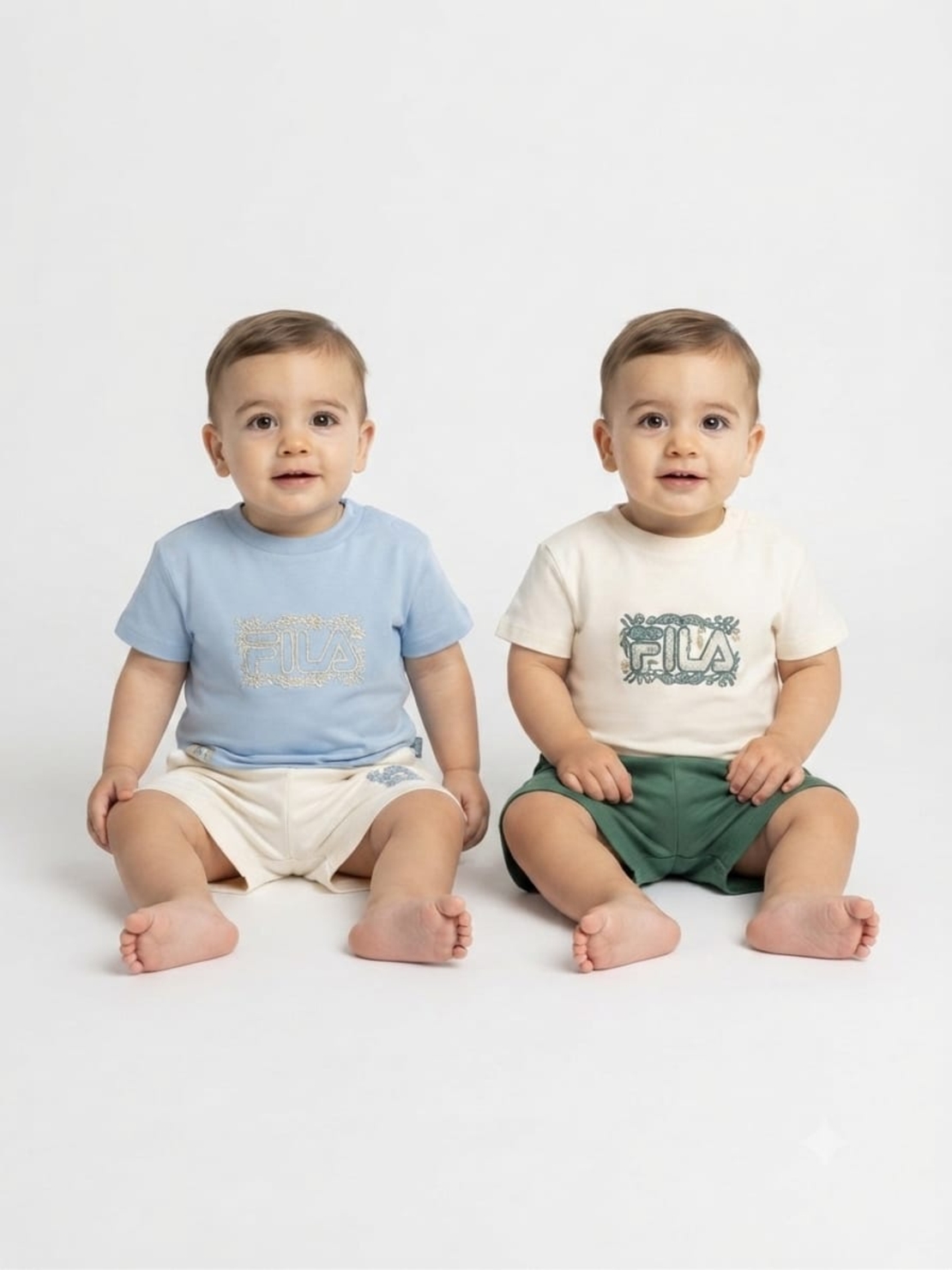 חליפה FILA מדוגמת 6-24M בנים (אופוויט/תכלת)