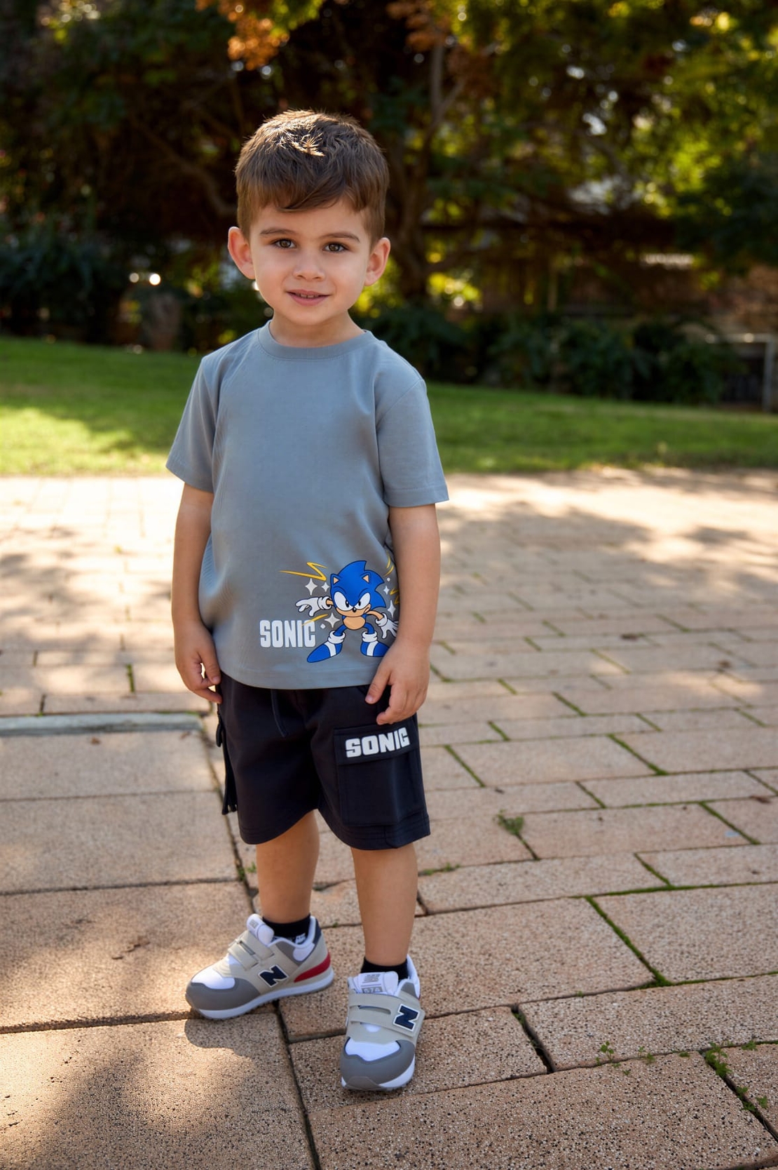 חליפה קיץ 2-8 בנים סוניק (אפור)
