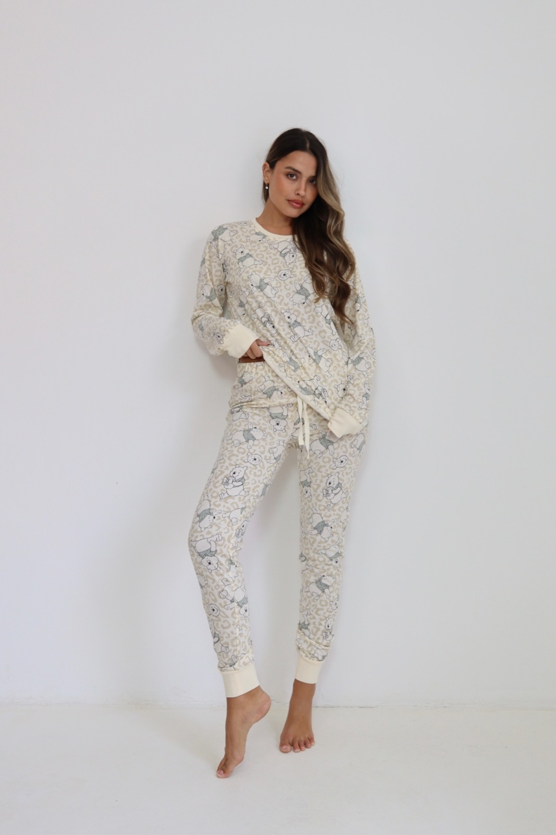 פיג'מה DELTA מעבר ויסקוזה מידות גדולות XXL נשים פו הדב