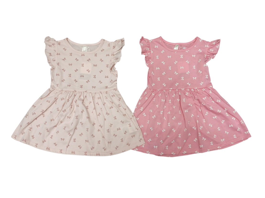 שמלה קיץ מדוגמת 2-10 בנות (ורוד/אופוויט/ורוד בהיר/כחול)