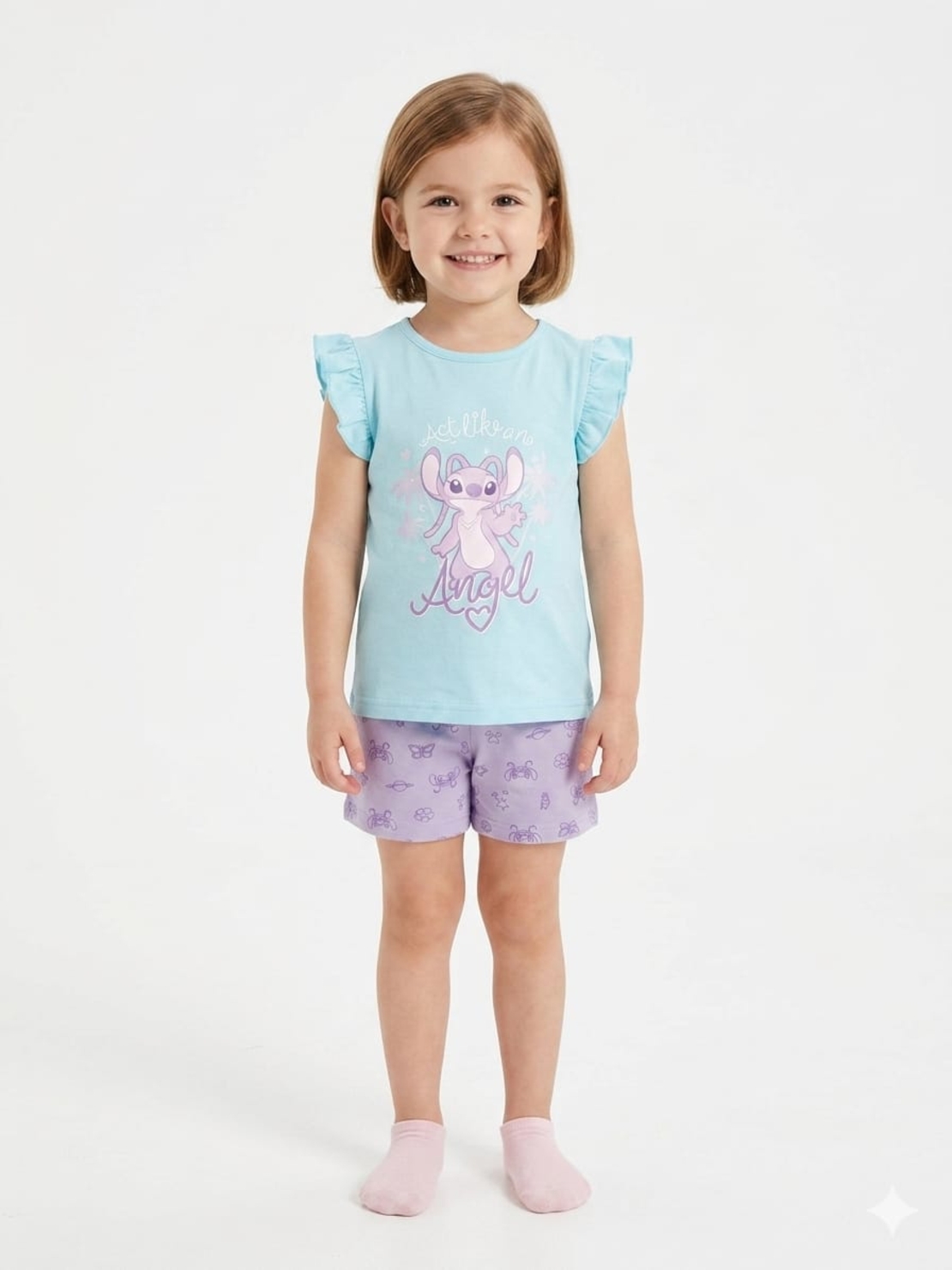 פיג'מה דיסני קיץ 2-10 בנות סטיץ'