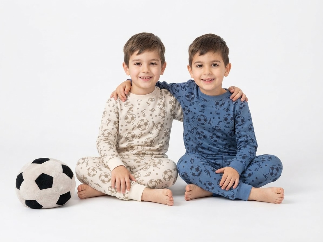 פיג'מה פוטר 2-10 בנים (כחול/שמנת)
