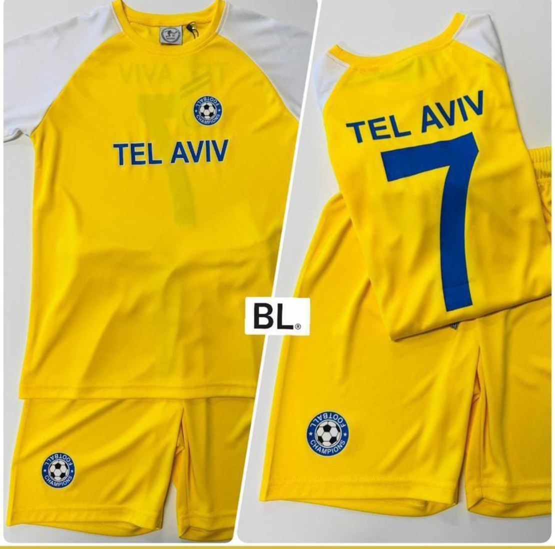 חליפה כדורגל מדוגמת תל אביב 4-14 בנים
