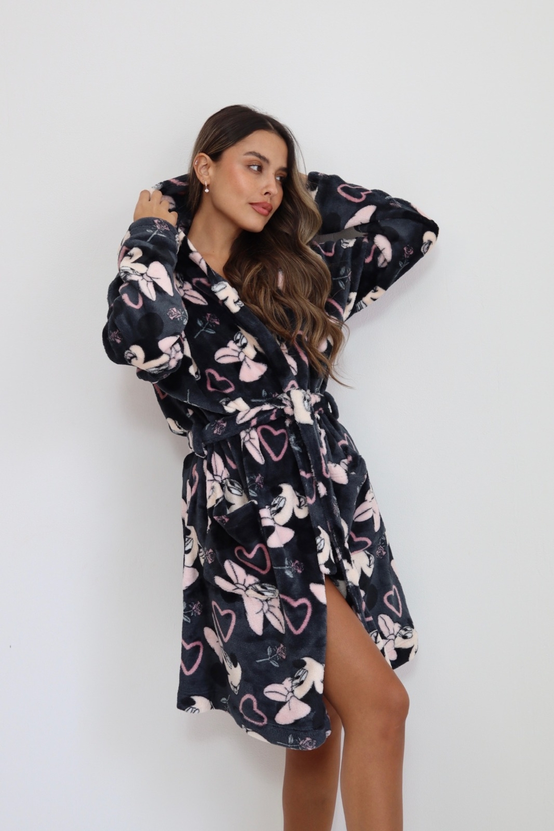 חלוק פלאפי DELTA נשים S-XL מיני מאוס שחור