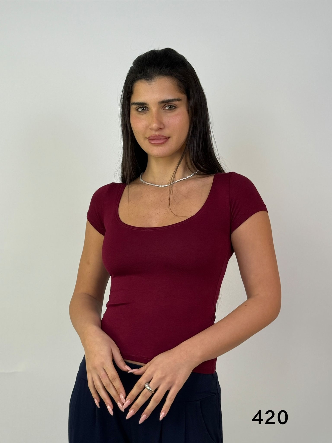 חולצה אופנה בד ויסקוזה ONE SIZE (שחור/לבן/בורדו/כחול/אפור)
