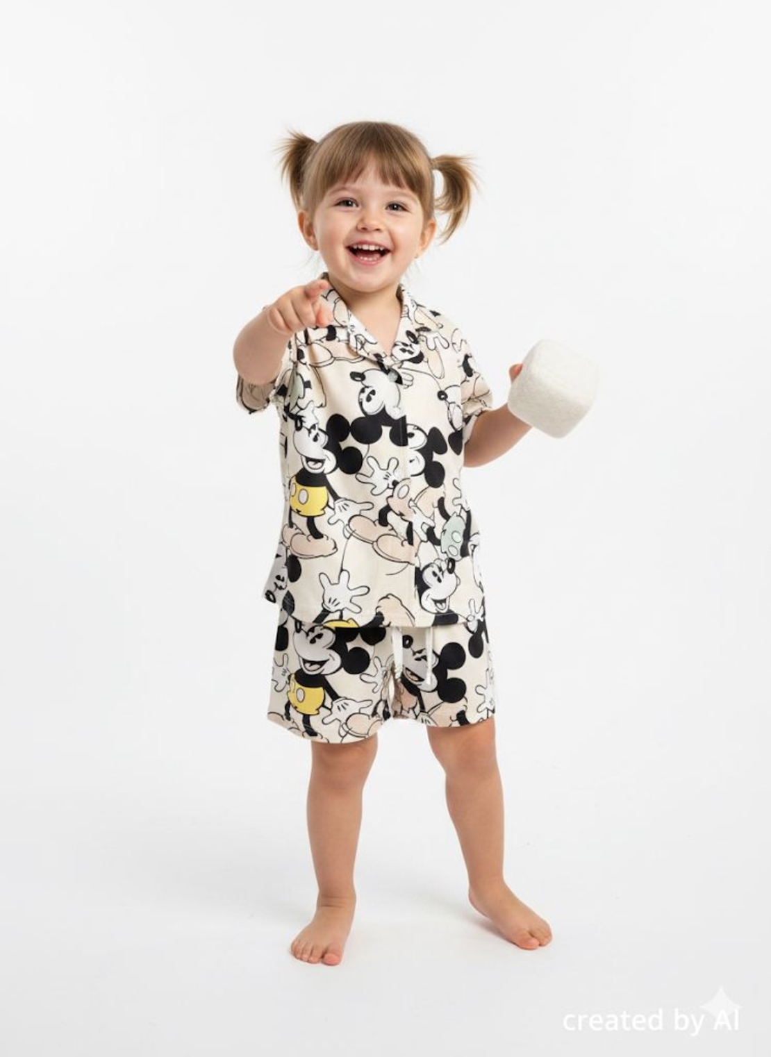 פיג'מה DELTA קיץ מכופתרת 4-10 בנות מיקי מאוס