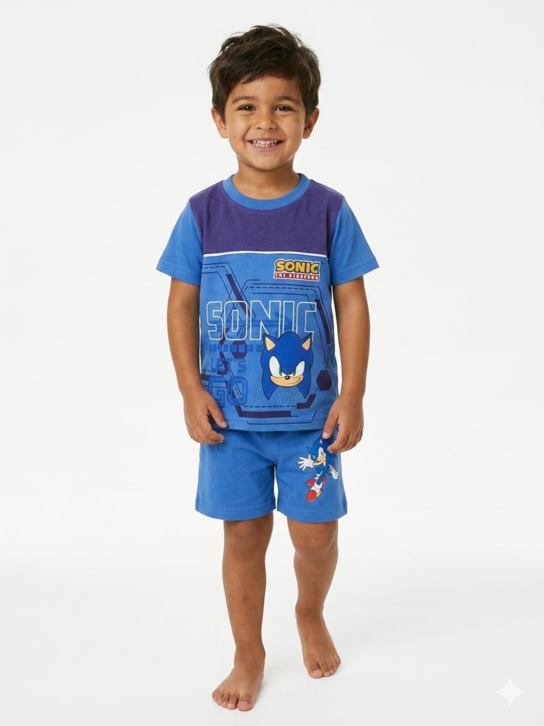 חליפה דיסני קיץ 2-10 בנים סוניק כחול