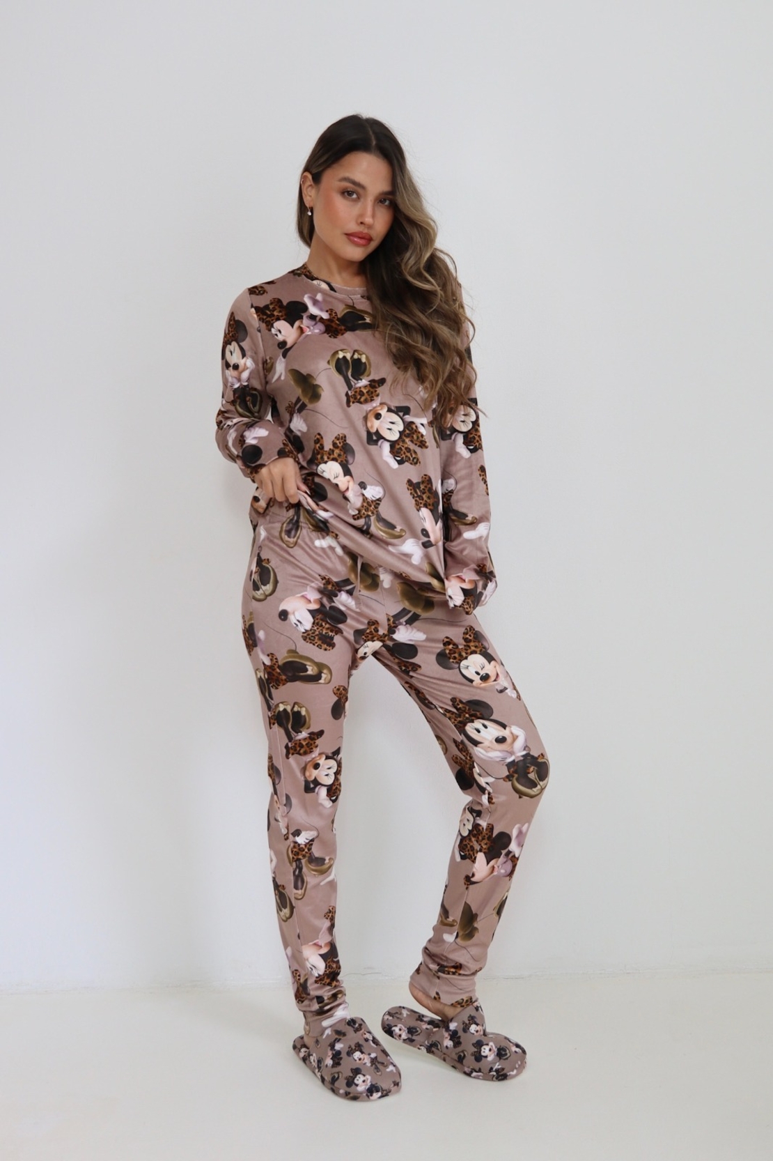 פיג'מה קטיפה DELTA מיני מאוס מנומר XXL נשים