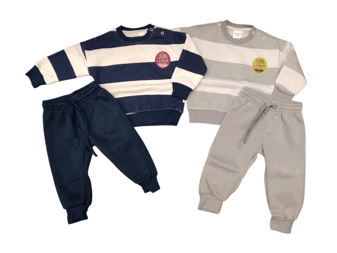 חליפה פוטר מדוגמת 12-24M בנים (אפור/כחול/שחור/ירוק)