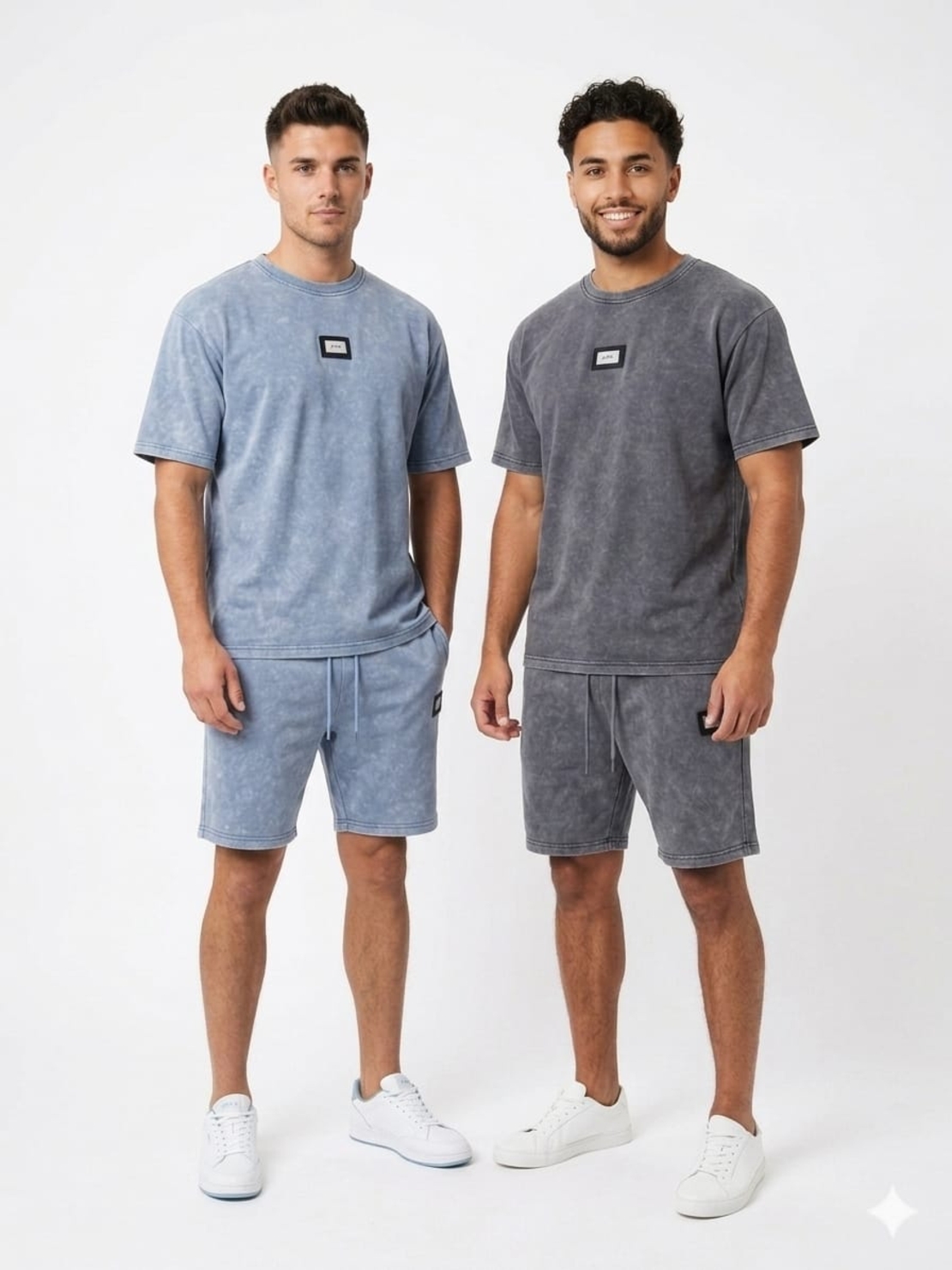 חליפה סטון ווש S-XXL גבר (כחול/אפור)