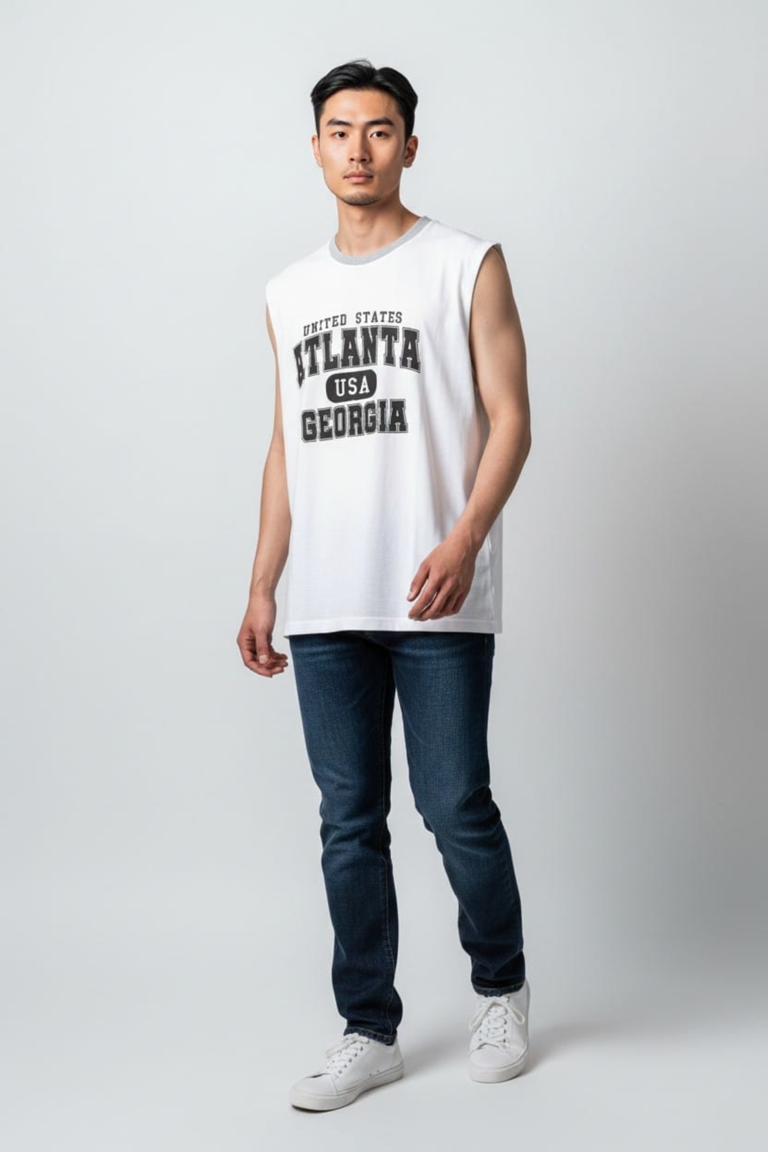 חולצה ללא שרוול 100% כותנה M-XXL גבר (לבן)