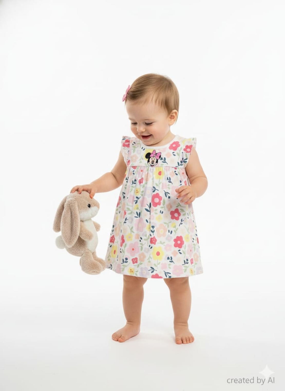 שמלה בגד גוף DELTA קיץ 3-24M תינוקות בנות מיני מאוס פרחוני