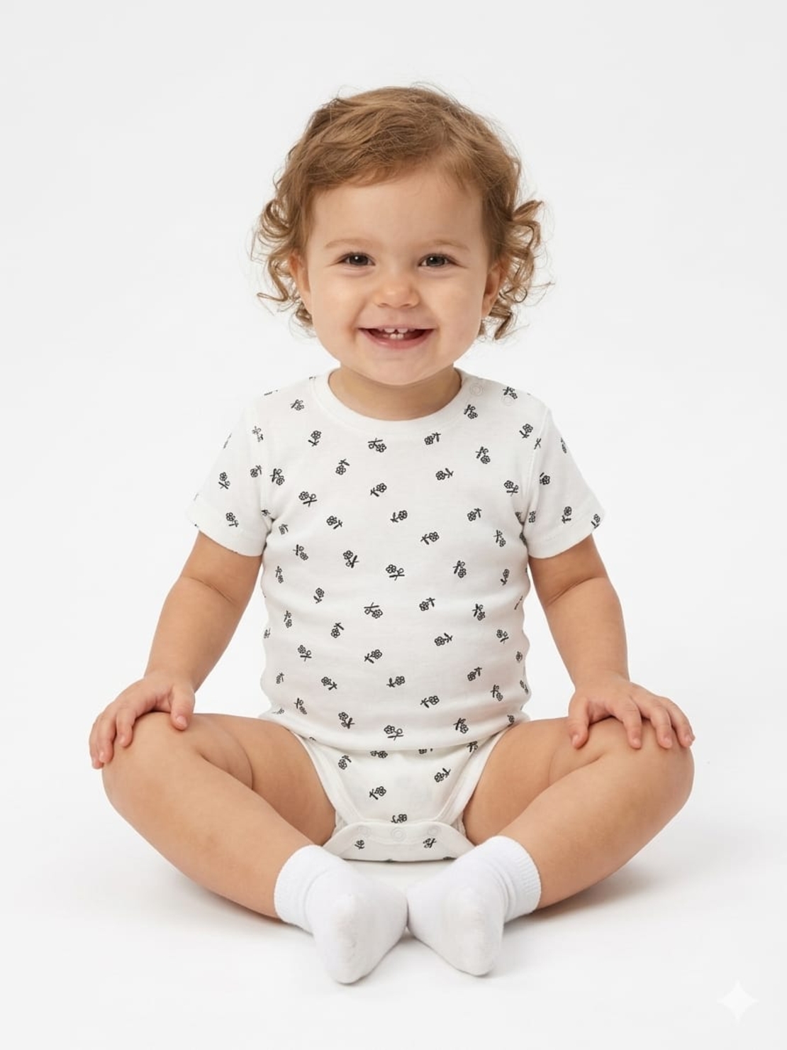 בגד גוף קיץ מדוגם 3-24M בנות (לבן/סגול/ורוד)