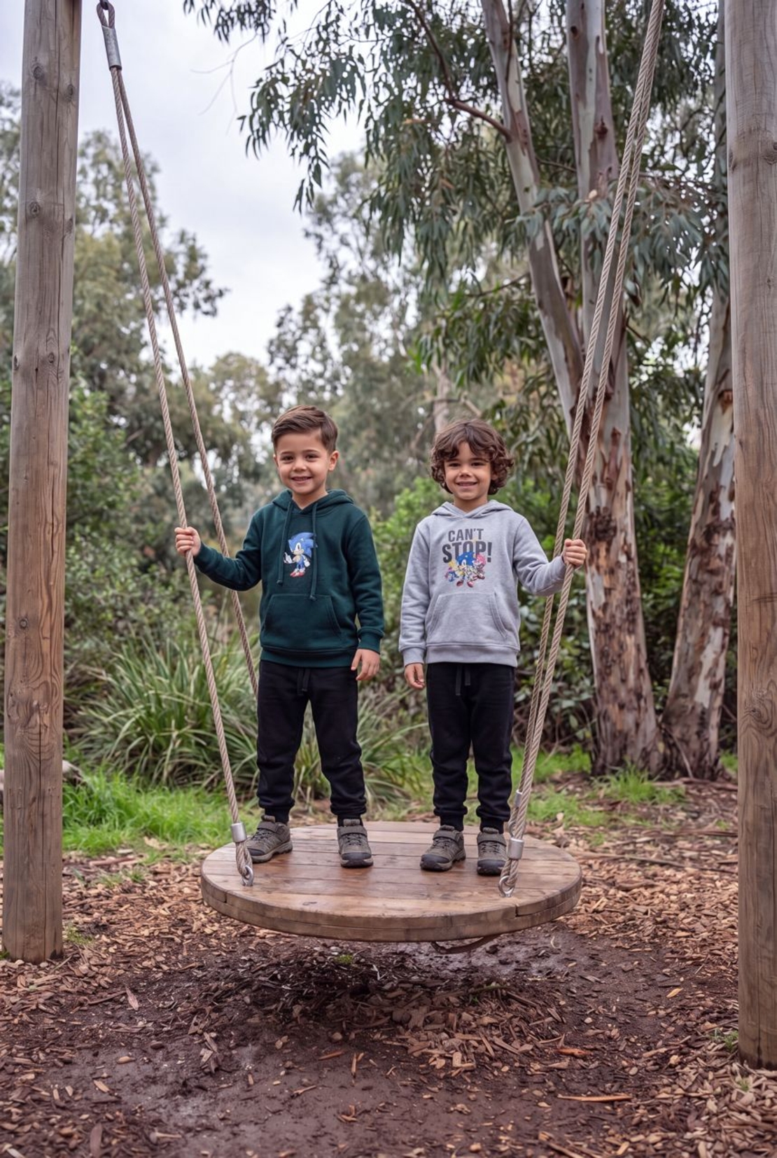 חליפה פוטר קפוצ'ון קנגורו 2-8 בנים סוניק (אפור/ירוק)