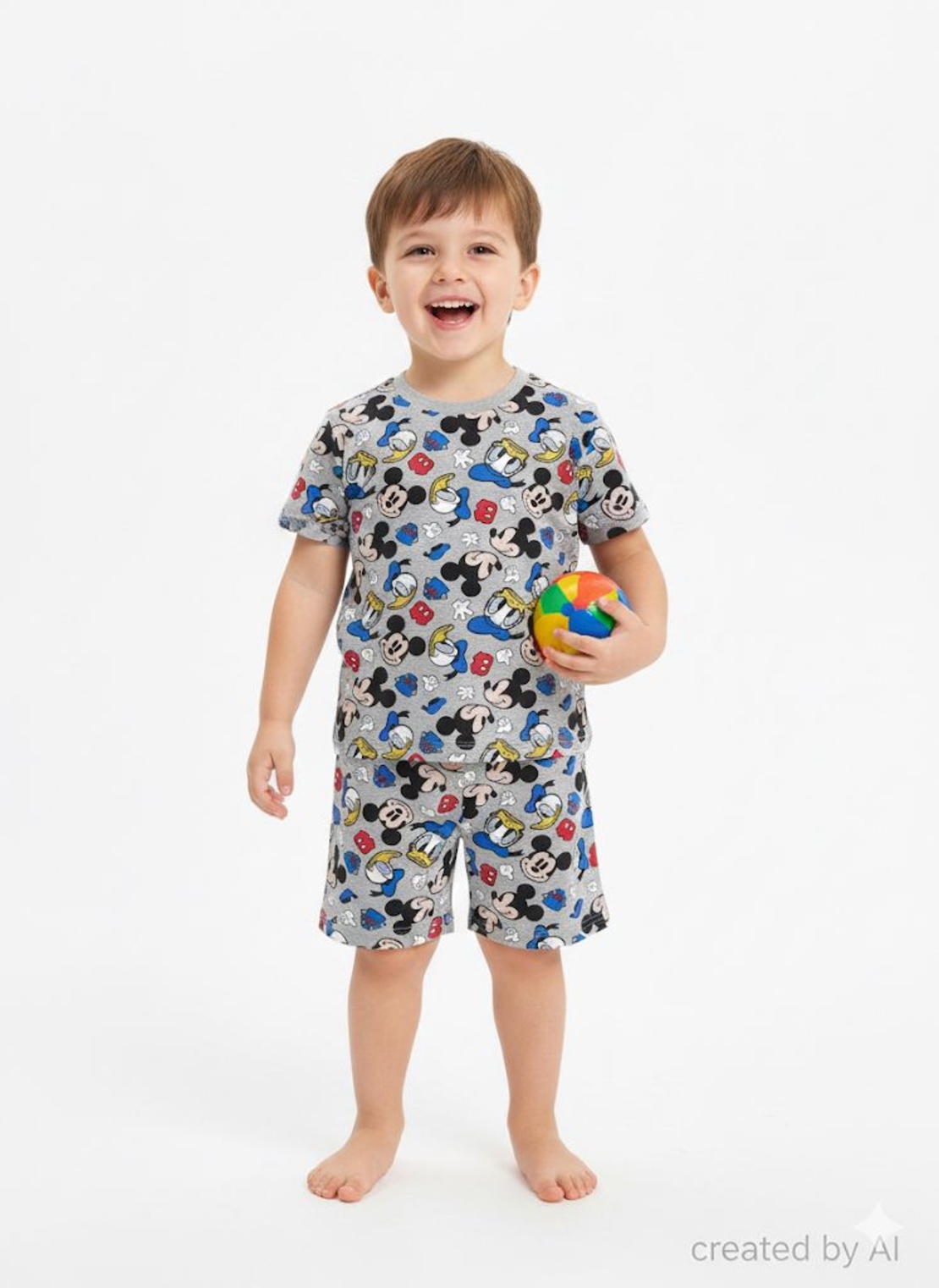 פיג'מה DELTA קיץ 2-10 בנים מיקי מאוס אפור