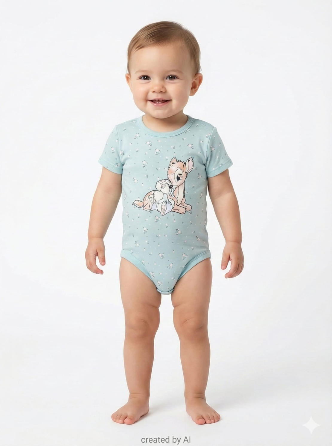 בגד גוף DELTA קיץ 3-24M תינוקות בנות במבי טורקיז