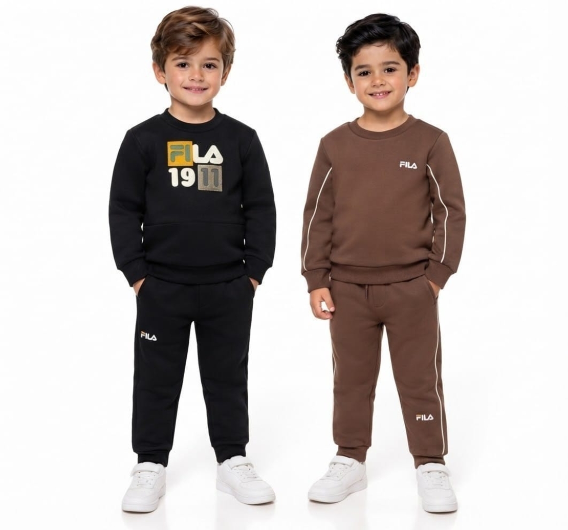חליפה פוטר FILA מדוגמת 2-8 בנים (חום/שחור)