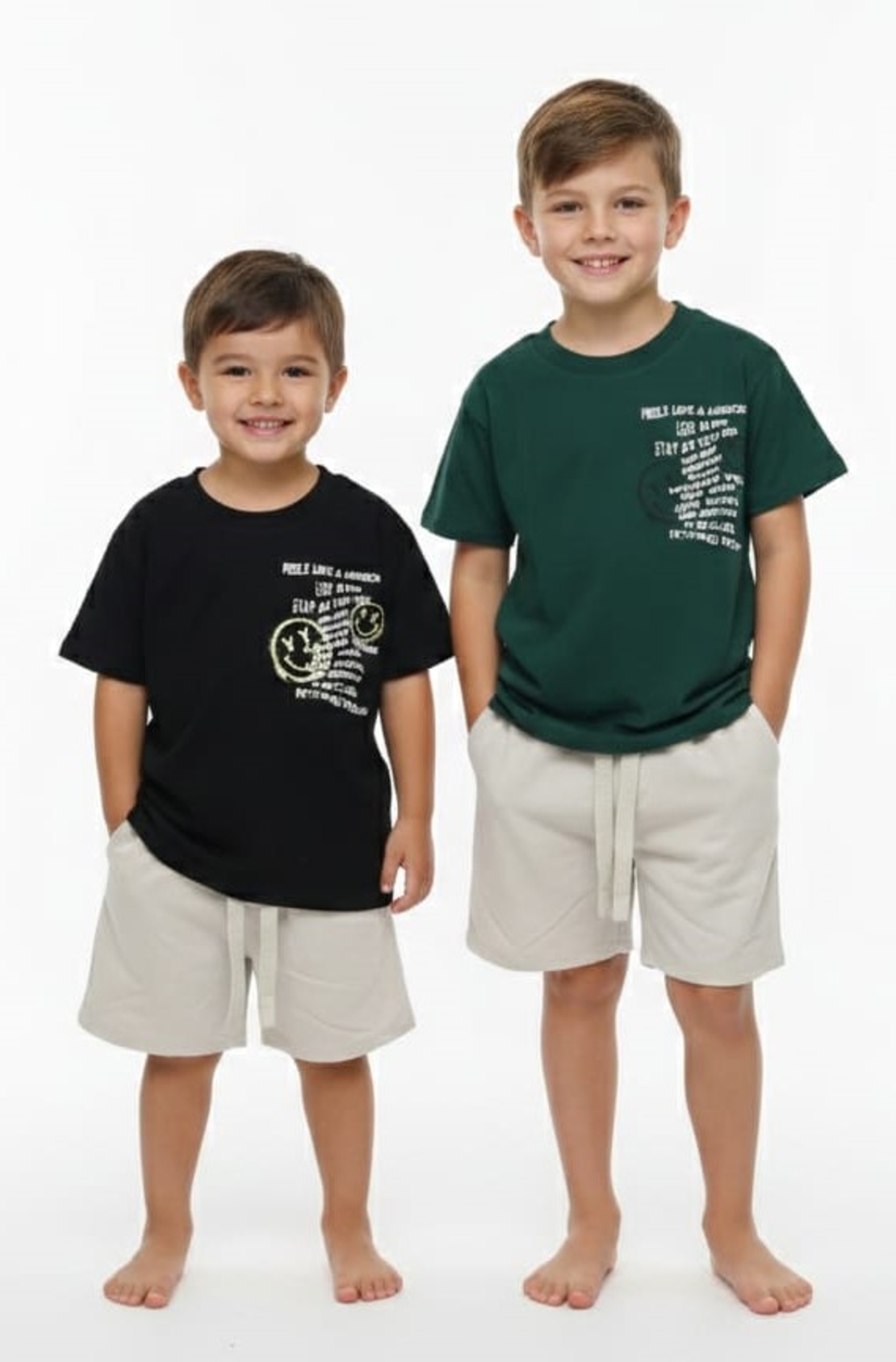 חליפה קיץ מדוגמת 2-10 בנים (ירוק/שחור)