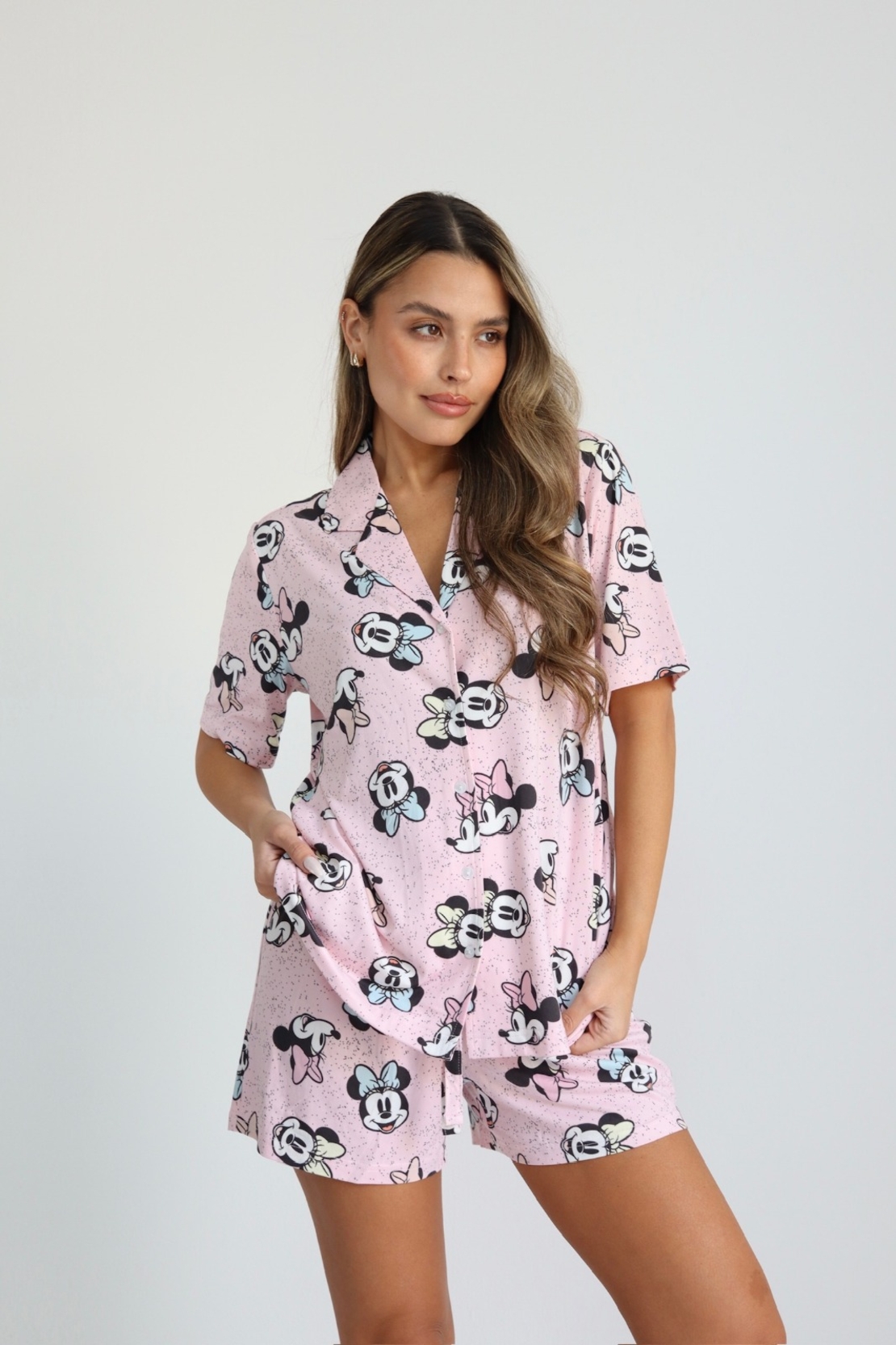 פיג'מה DELTA קיץ מכופתרת S-XL נשים מיני מאוס