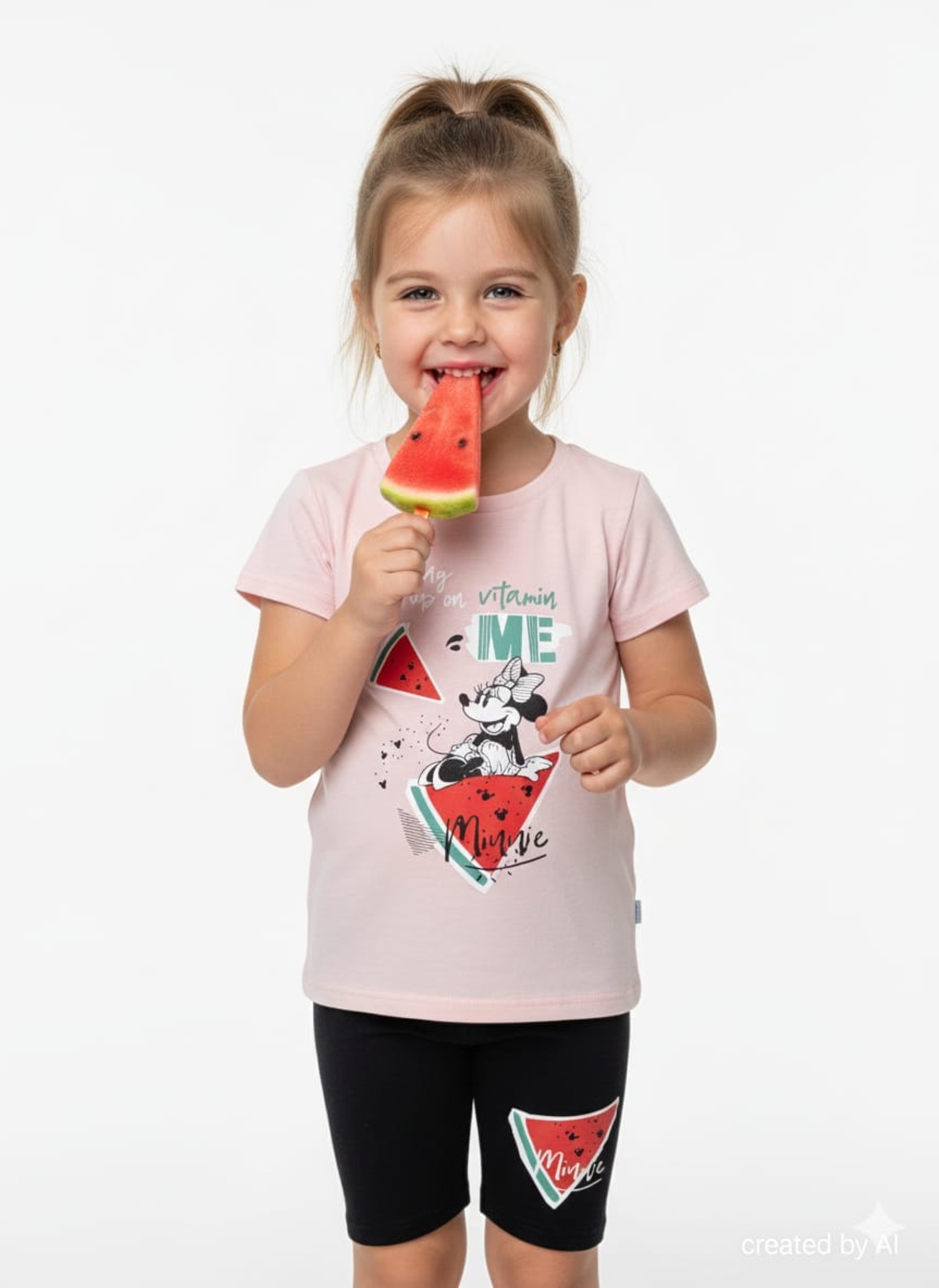 חליפה DELTA קיץ 2-8 בנות מיני מאוס ורוד