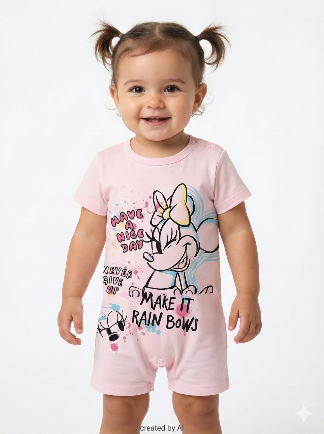 אוברול DELTA קיץ 3-24M תינוקות בנות מיני מאוס ורוד