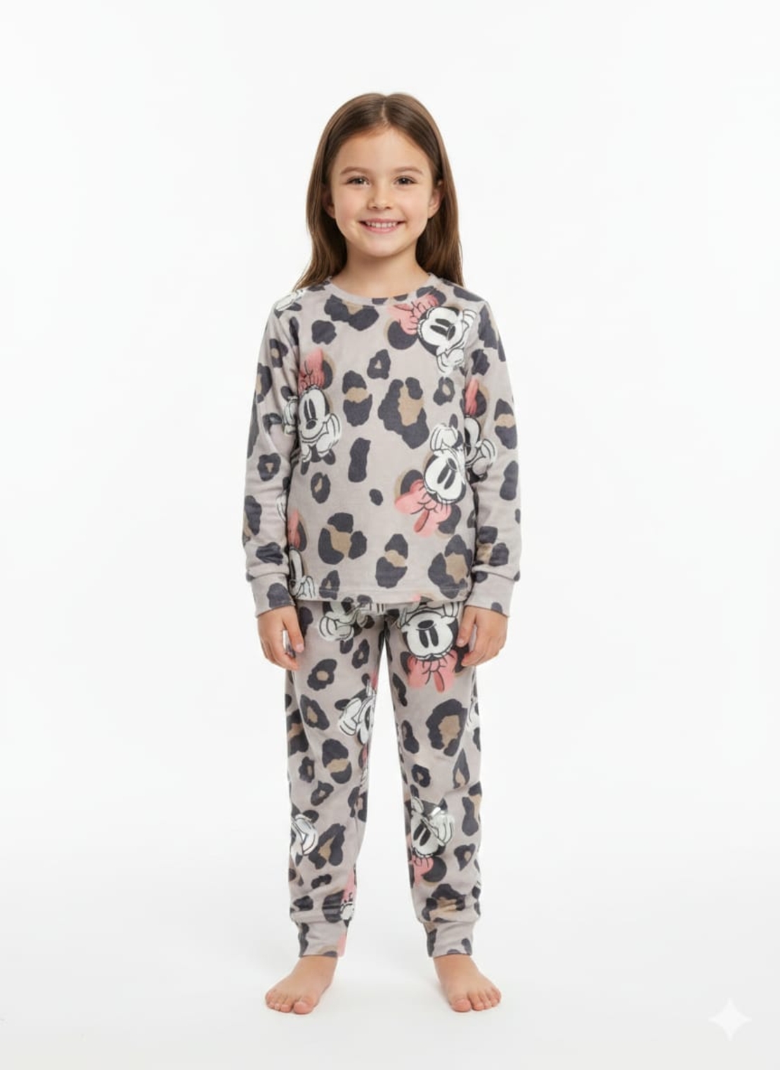 פיג'מה קטיפה DELTA מיני מאוס מנומר שמנת 2-10 בנות