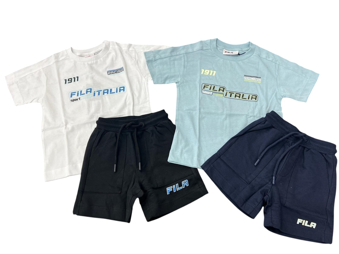 חליפה קיץ FILA מדוגמת 6-24M תינוקות בנים (כחול/אופוויט)
