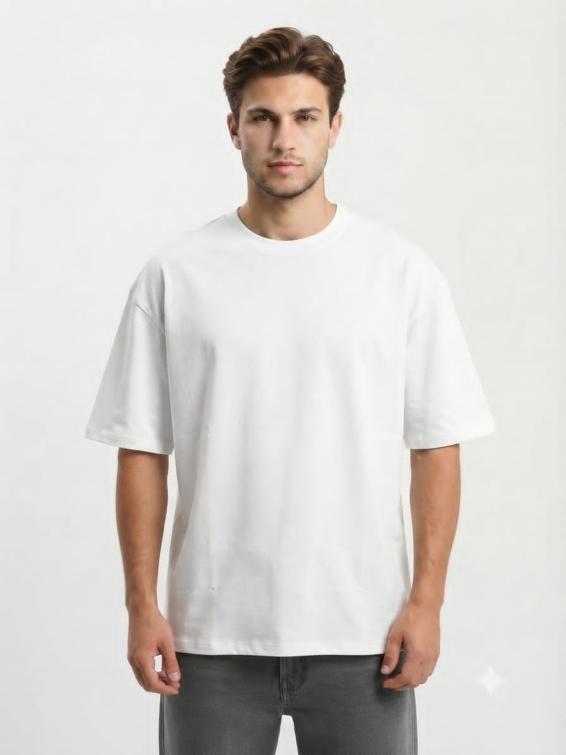 חולצה אוברסייז S-XL גבר (לבן/שחור/אפור/כחול/שמנת)