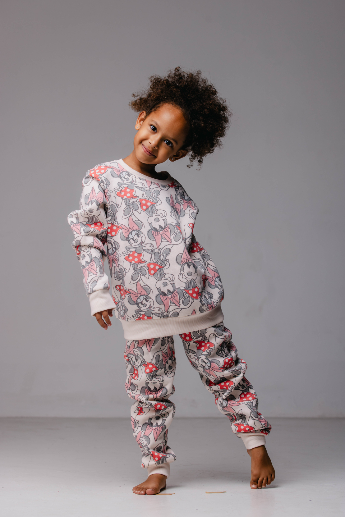 פיג'מה פוטר DELTA בנות (2-10) מיני מאוס ורוד בהיר