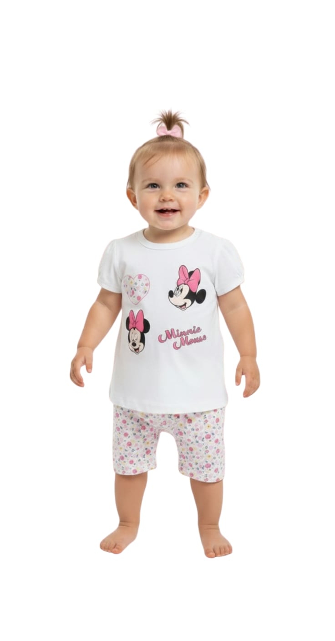 חליפה DELTA קיץ 3-24M תינוקות בנות מיני מאוס לבן