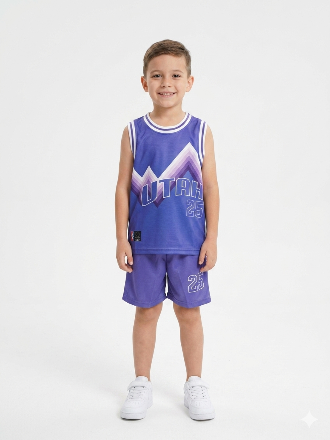 חליפה כדורסל מדוגמת 4-14 בנים (סגול)