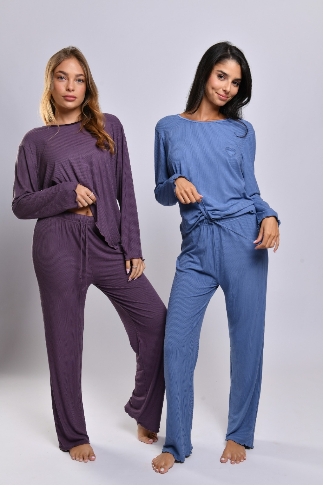 פיג'מה ויסקוזה LAMBADA נשים S-XL (סגול/כחול/שחור/חום)