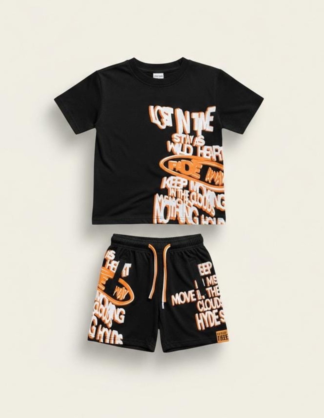 חליפה קיץ מדוגמת כותנה 2-10 בנים (ירוק/אופוויט/שחור)