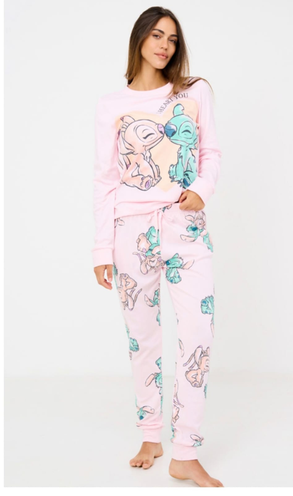פיג'מה מעבר INTIMA נשים S-XL סטיץ' ורוד