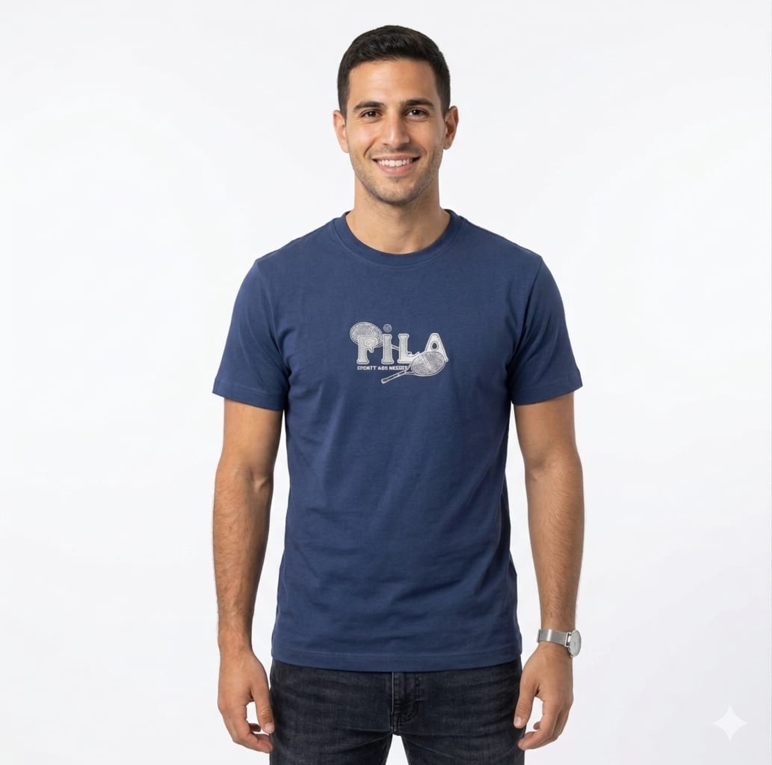 חולצה טריקו FILA מדוגמת S-XXL גבר (שחור/שמנת/כחול/מנטה)