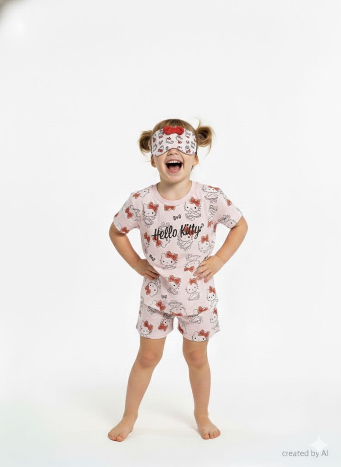 פיג'מה DELTA קיץ 2-10 בנות קיטי ורוד