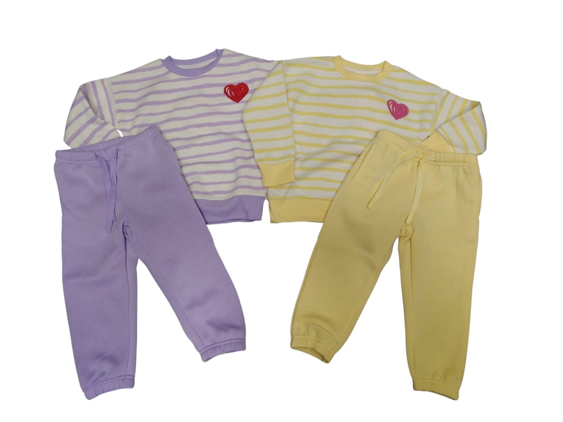 חליפה פוטר מדוגמת 2-8 בנות (צהוב/ורוד/כתום/סגול)