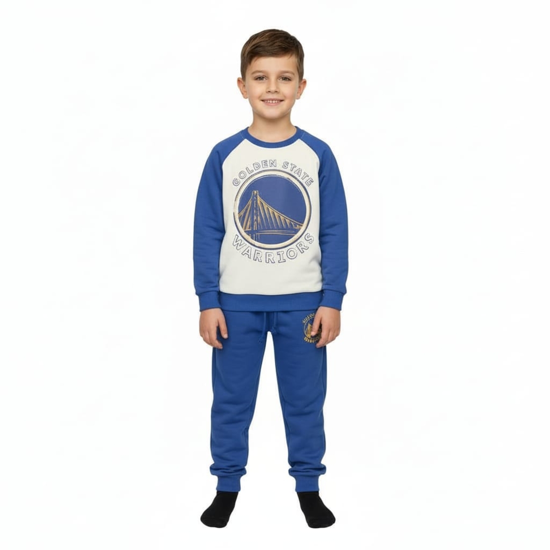 חליפה פוטר NBA מדוגמת 4-10 בנים (כחול)