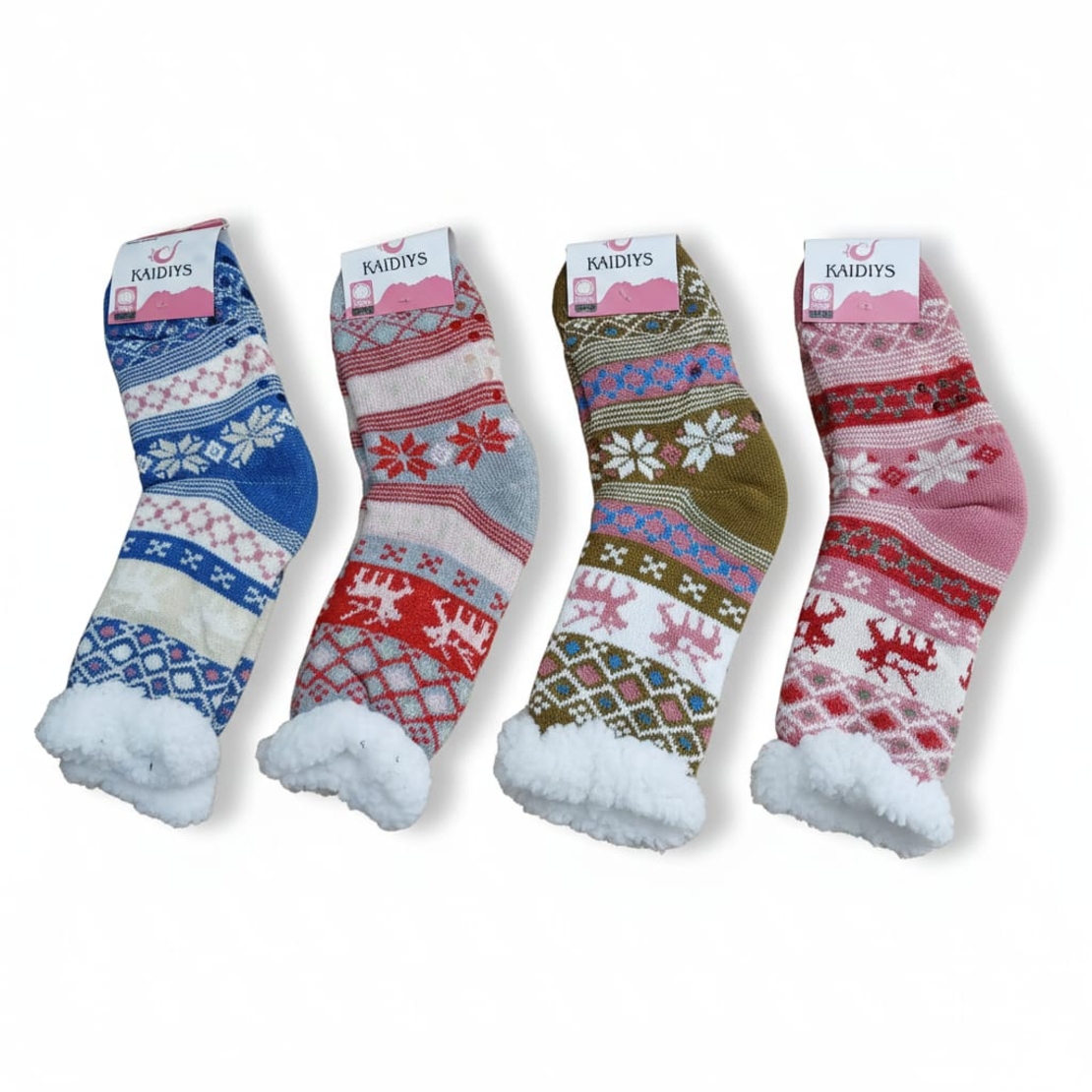 זוג גרבי נעלי בית פרווה עם מניעת החלקה (38-42) נשים