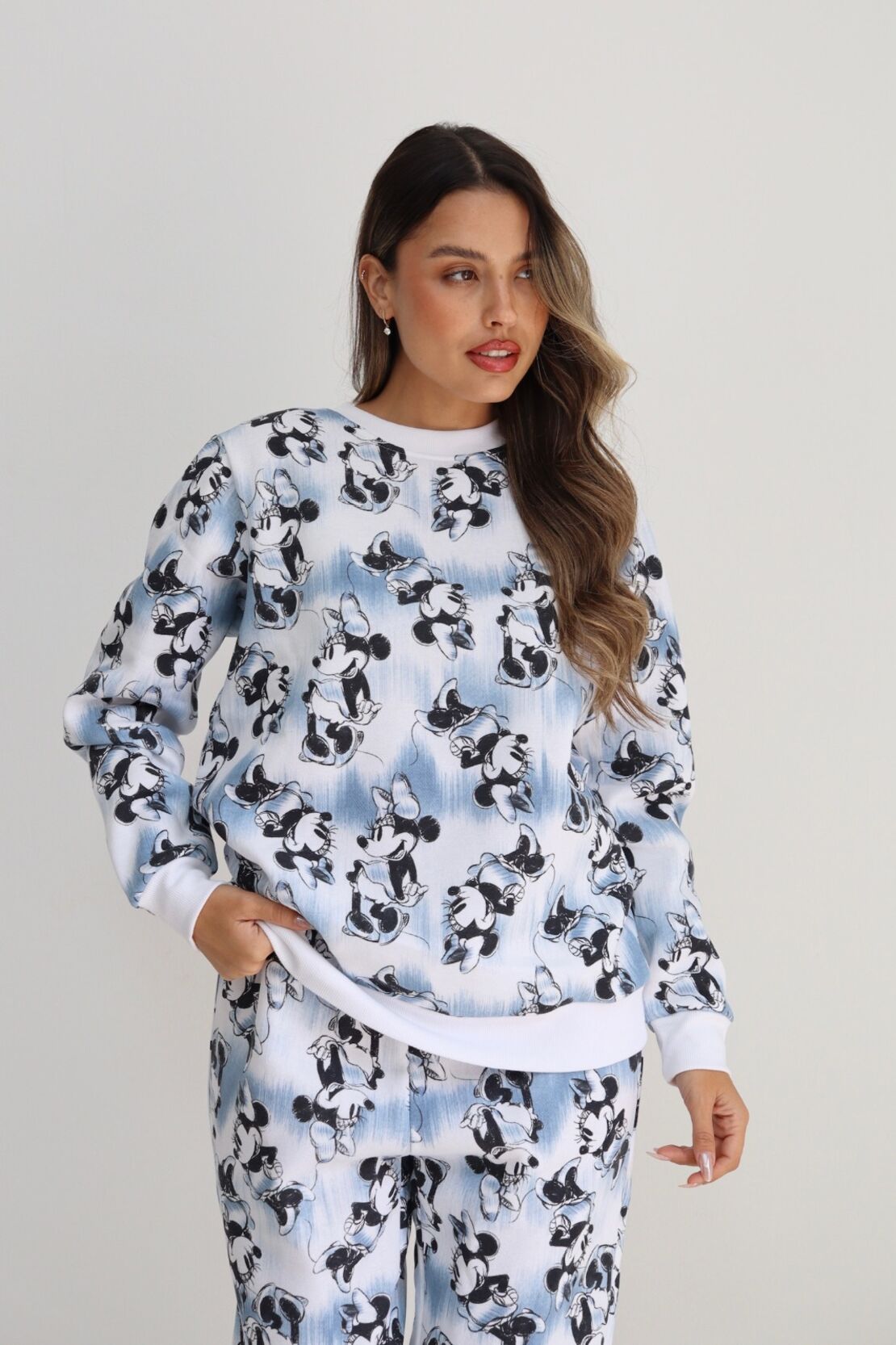 פיג'מה פוטר DELTA נשים XS-XL מיני מאוס תכלת