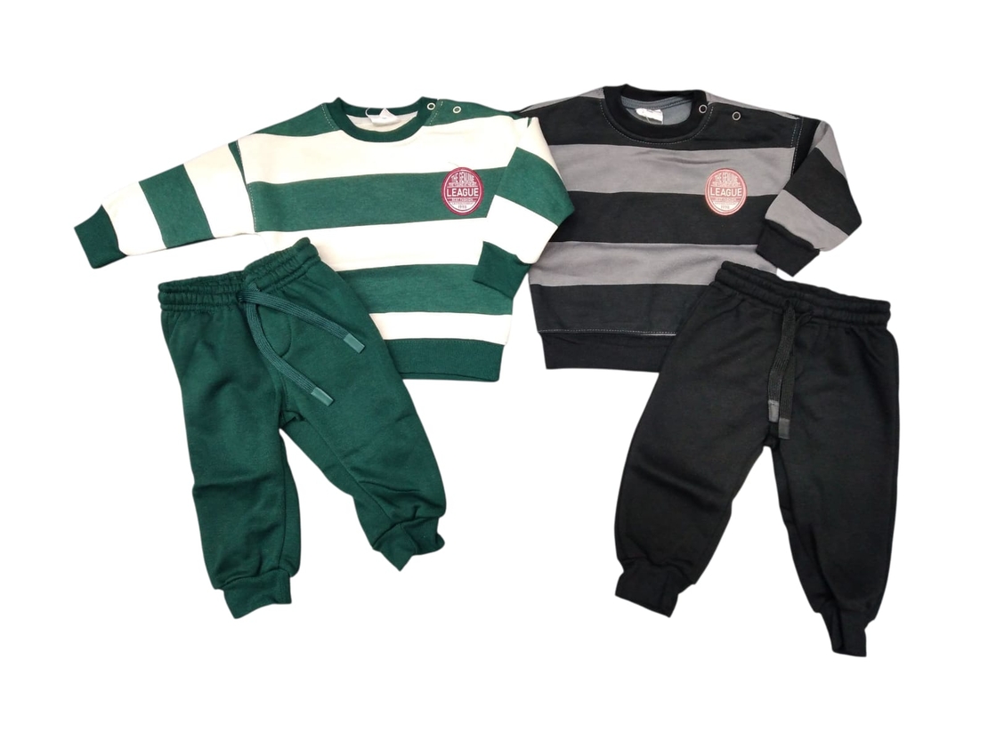 חליפה פוטר מדוגמת 12-24M בנים (אפור/כחול/שחור/ירוק)