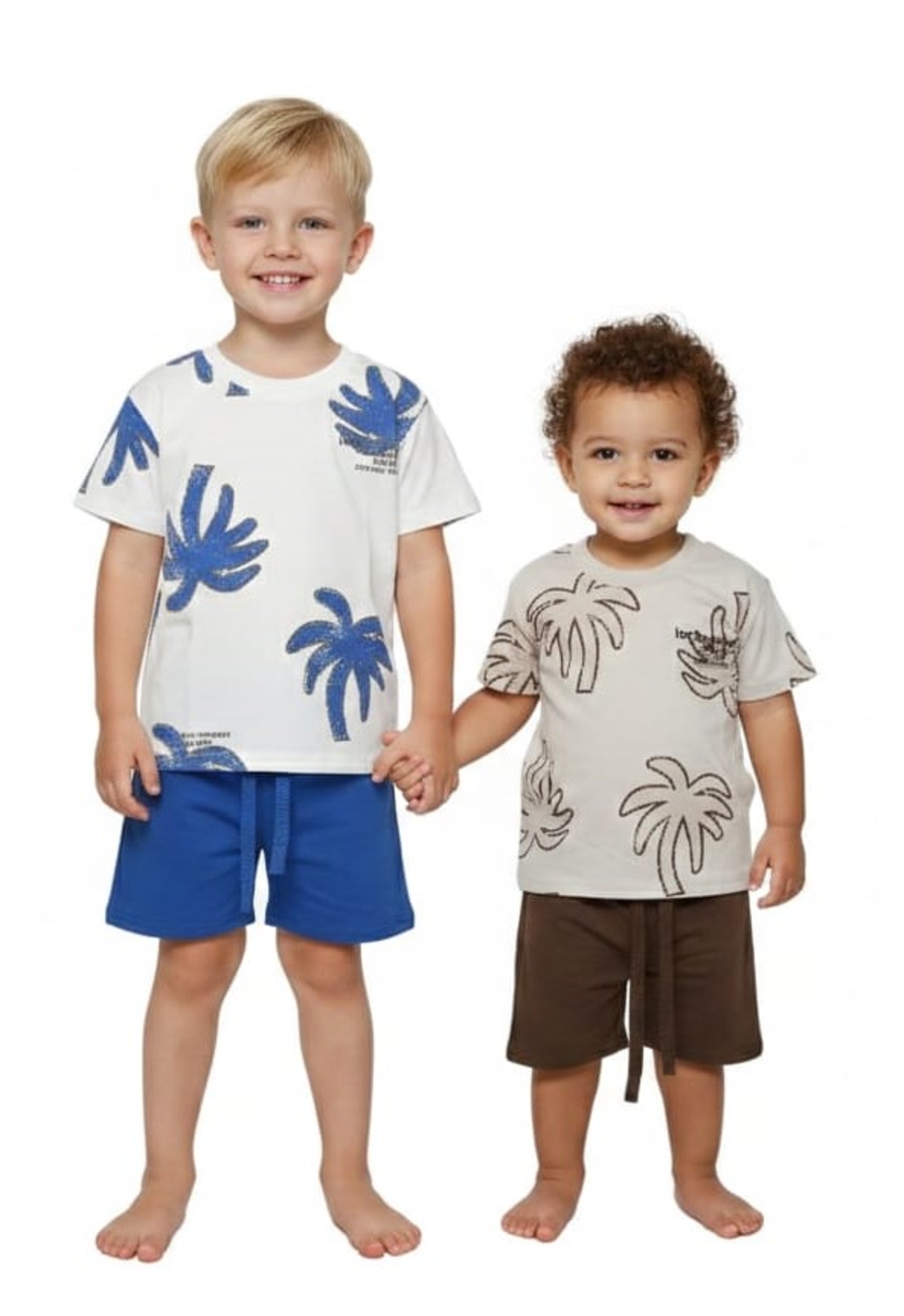 חליפה קיץ מדוגמת 2-10 בנים (כחול/חום)