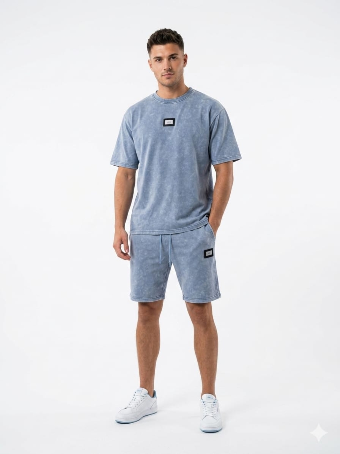 חליפה סטון ווש S-XXL גבר (כחול/אפור)