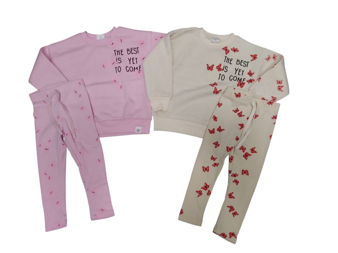 חליפה פוטר מדוגמת 2-8 בנות (צהוב/ורוד/כתום/אופוויט)